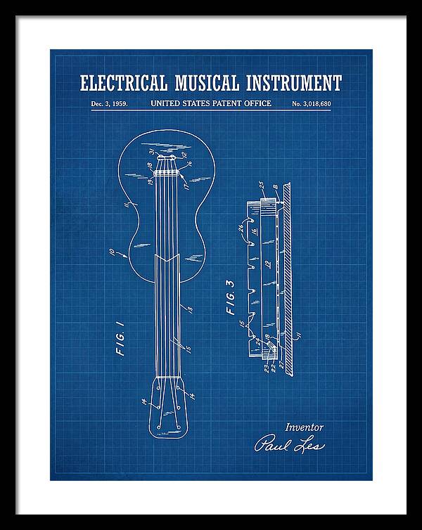 Electric Guitar Les Paul Blueprint Patent Us3018680a