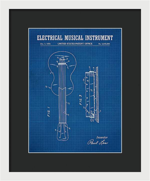 Electric Guitar Les Paul Blueprint Patent Us3018680a