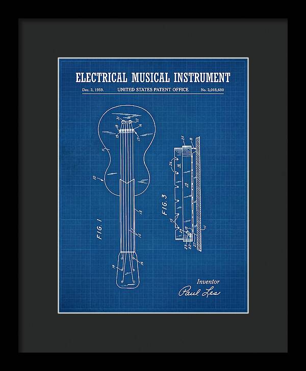 Electric Guitar Les Paul Blueprint Patent Us3018680a