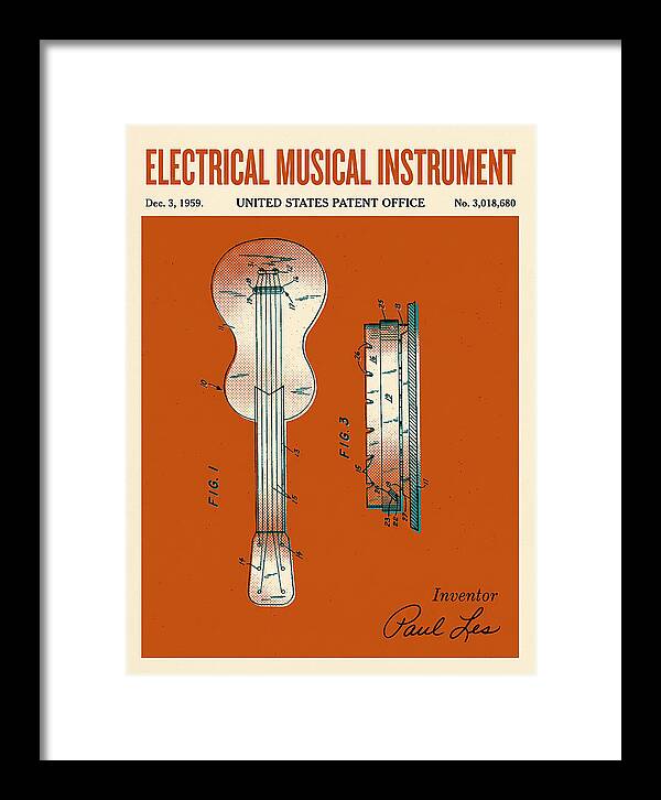Electric Guitar Les Paul Retro Patent Us3018680a