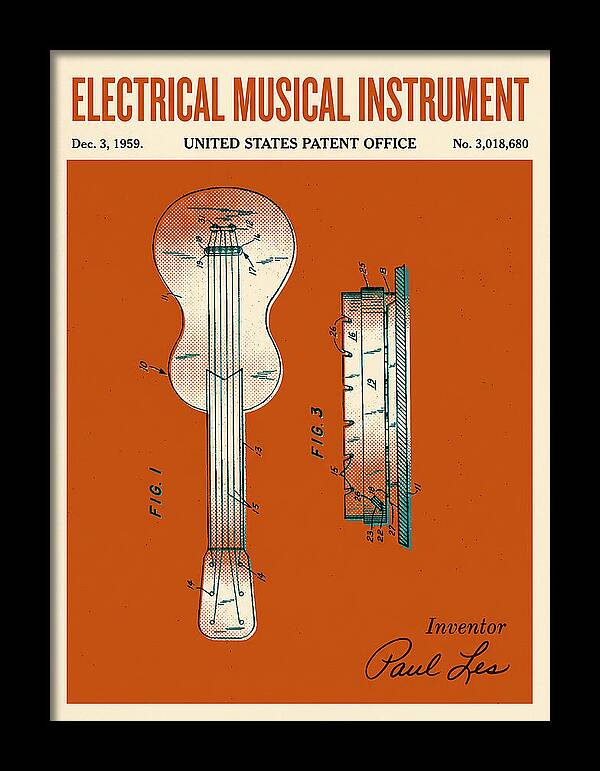 Electric Guitar Les Paul Retro Patent Us3018680a