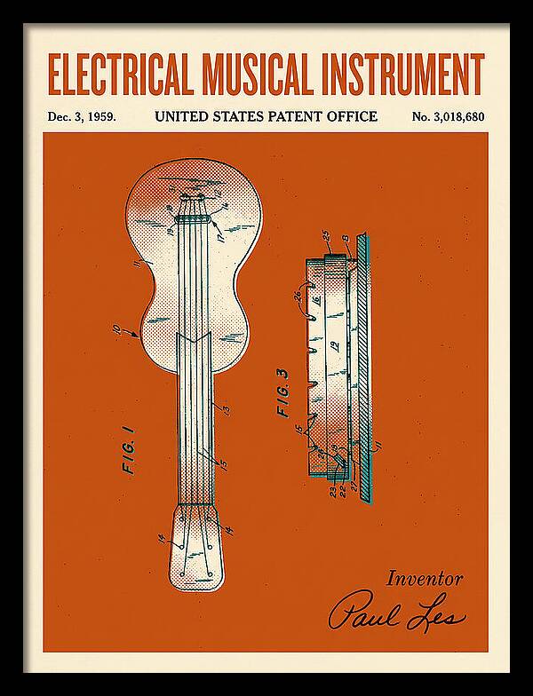 Electric Guitar Les Paul Retro Patent Us3018680a