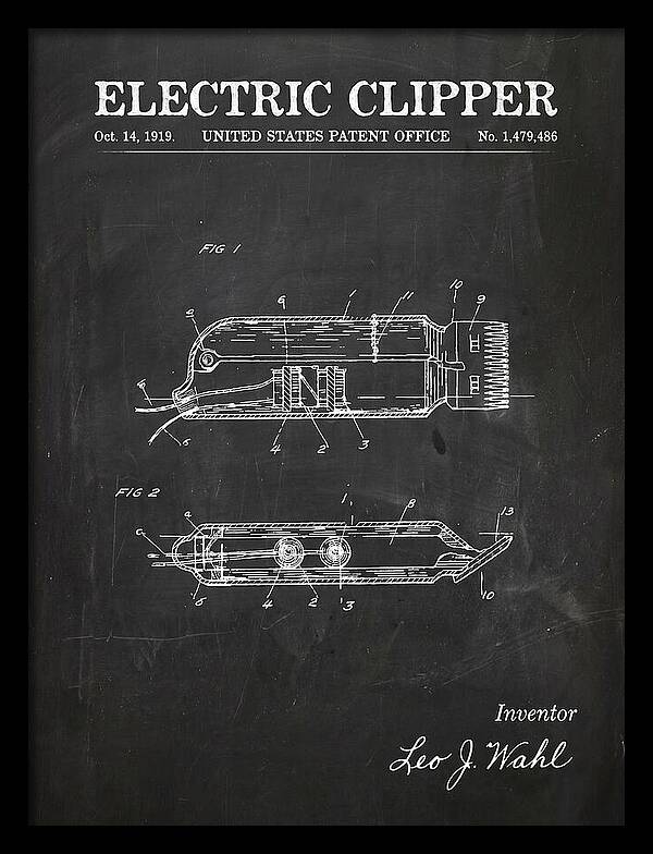 Electric Hair Clipper Chalkboard Patent Us1479486a