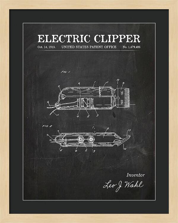 Electric Hair Clipper Chalkboard Patent Us1479486a