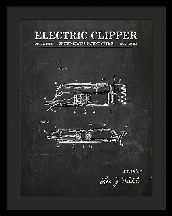Electric Hair Clipper Chalkboard Patent Us1479486a