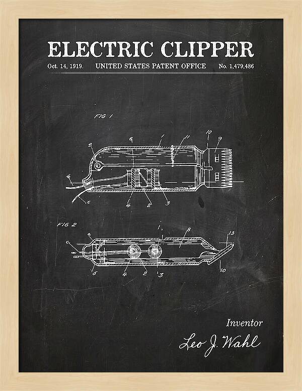 Electric Hair Clipper Chalkboard Patent Us1479486a