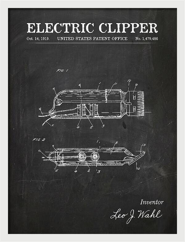 Electric Hair Clipper Chalkboard Patent Us1479486a