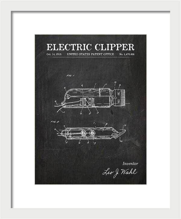 Electric Hair Clipper Chalkboard Patent Us1479486a