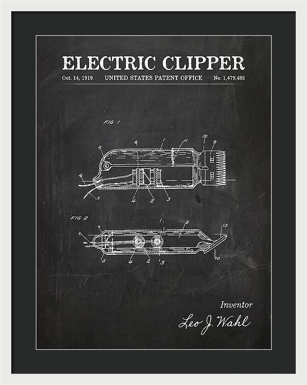 Electric Hair Clipper Chalkboard Patent Us1479486a