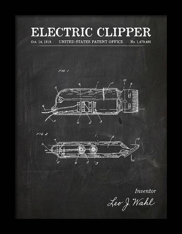 Electric Hair Clipper Chalkboard Patent Us1479486a
