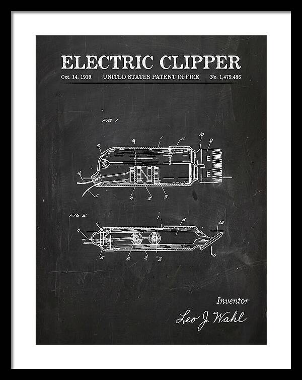 Electric Hair Clipper Chalkboard Patent Us1479486a