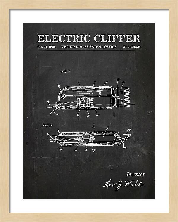 Electric Hair Clipper Chalkboard Patent Us1479486a