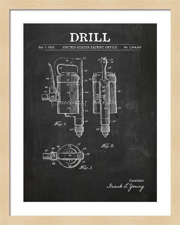 Electric Hand Drill Chalkboard Patent Us1564460a