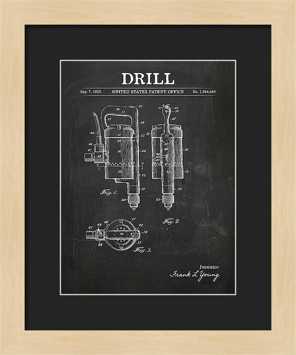 Electric Hand Drill Chalkboard Patent Us1564460a