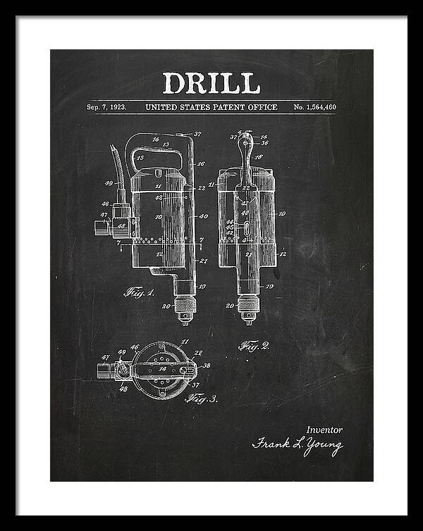 Electric Hand Drill Chalkboard Patent Us1564460a