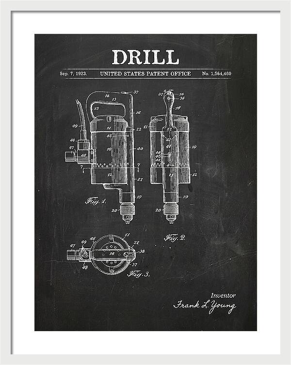 Electric Hand Drill Chalkboard Patent Us1564460a