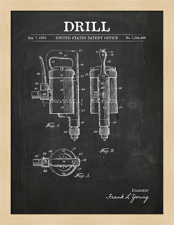 Electric Hand Drill Chalkboard Patent Us1564460a