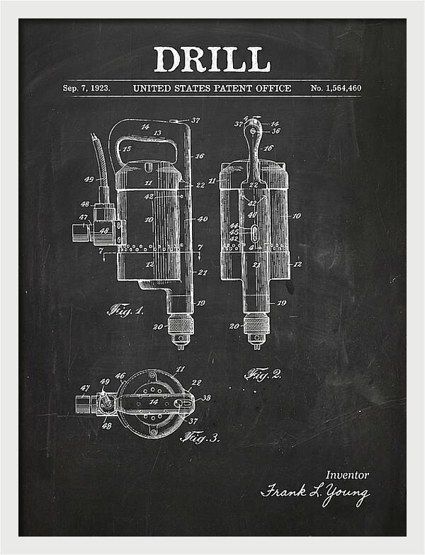 Electric Hand Drill Chalkboard Patent Us1564460a