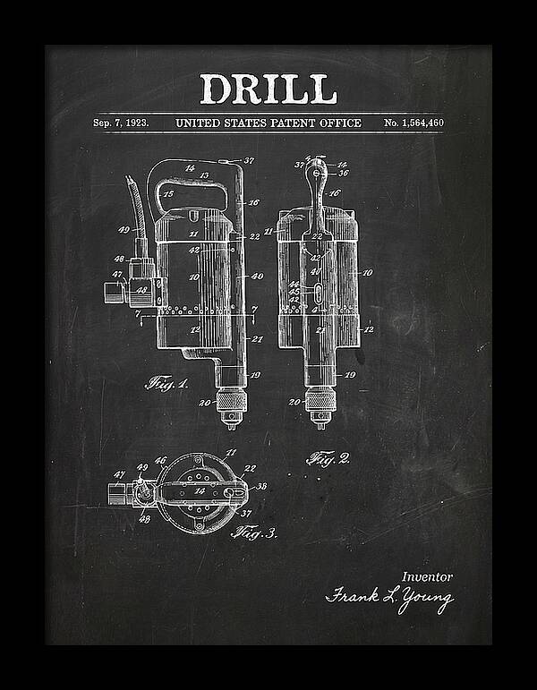 Electric Hand Drill Chalkboard Patent Us1564460a