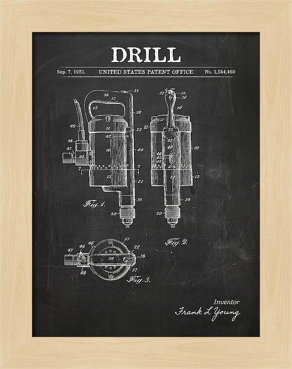 Electric Hand Drill Chalkboard Patent Us1564460a