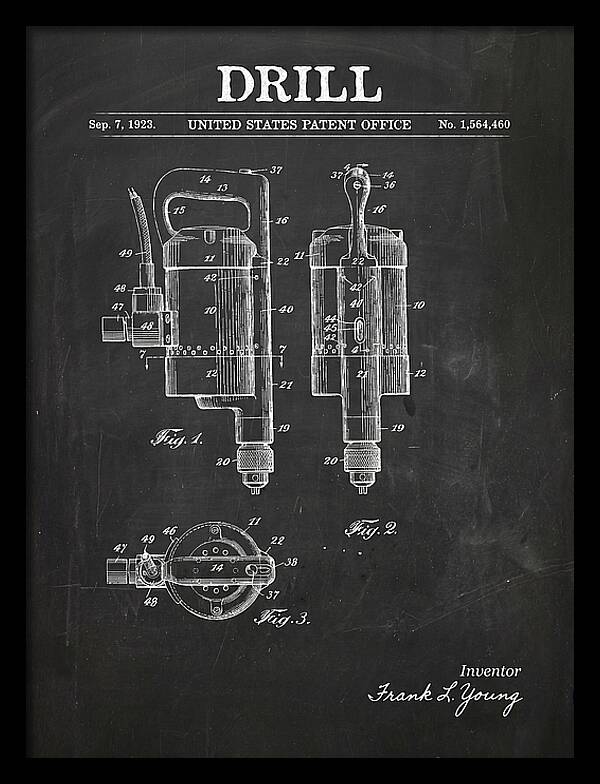 Electric Hand Drill Chalkboard Patent Us1564460a