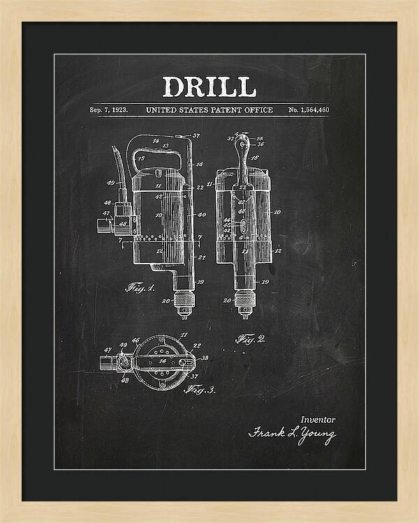 Electric Hand Drill Chalkboard Patent Us1564460a