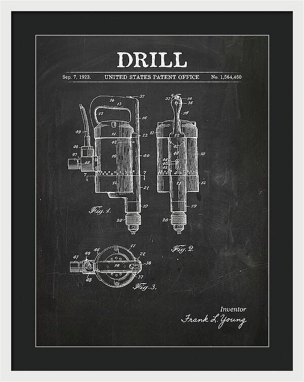 Electric Hand Drill Chalkboard Patent Us1564460a