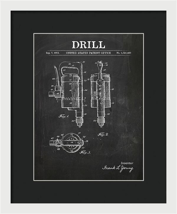 Electric Hand Drill Chalkboard Patent Us1564460a