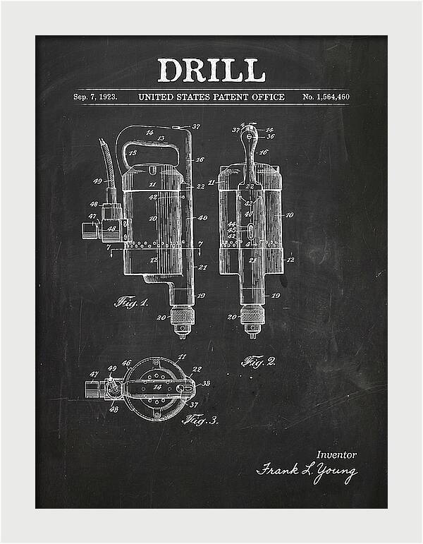 Electric Hand Drill Chalkboard Patent Us1564460a