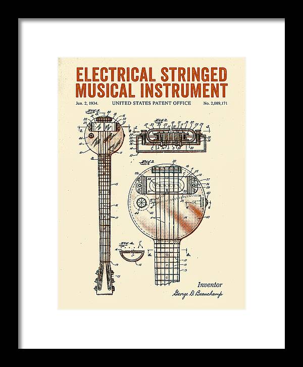 Electric Lap Steel Guitar Rickenbacker Frying Pan Retro Patent Us2089171a