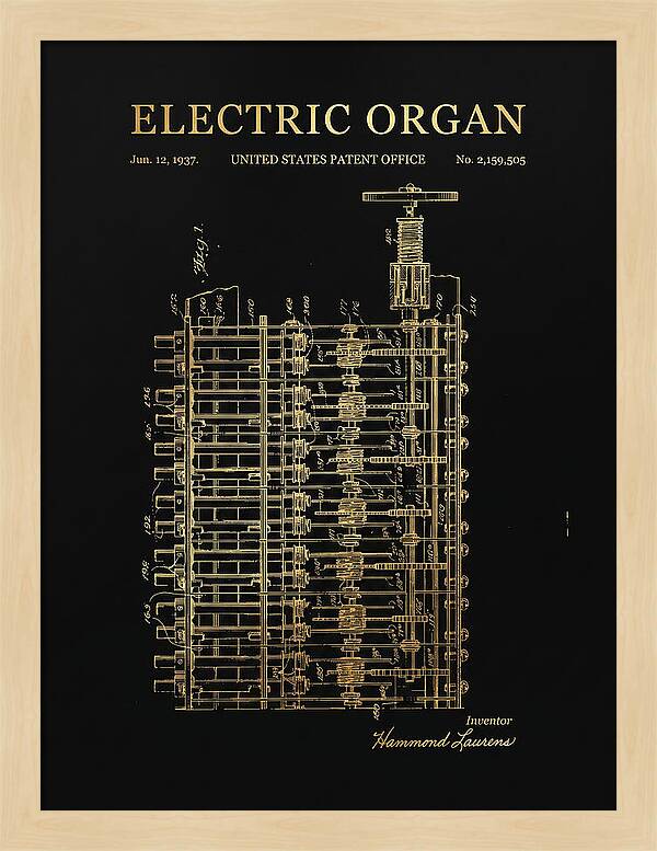 Electric Organ Hammond Gold Patent Us2159505a