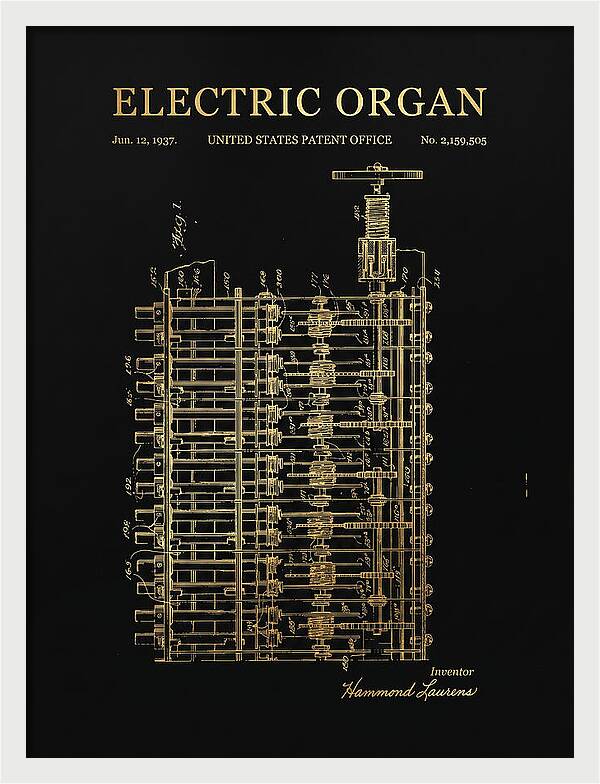 Electric Organ Hammond Gold Patent Us2159505a
