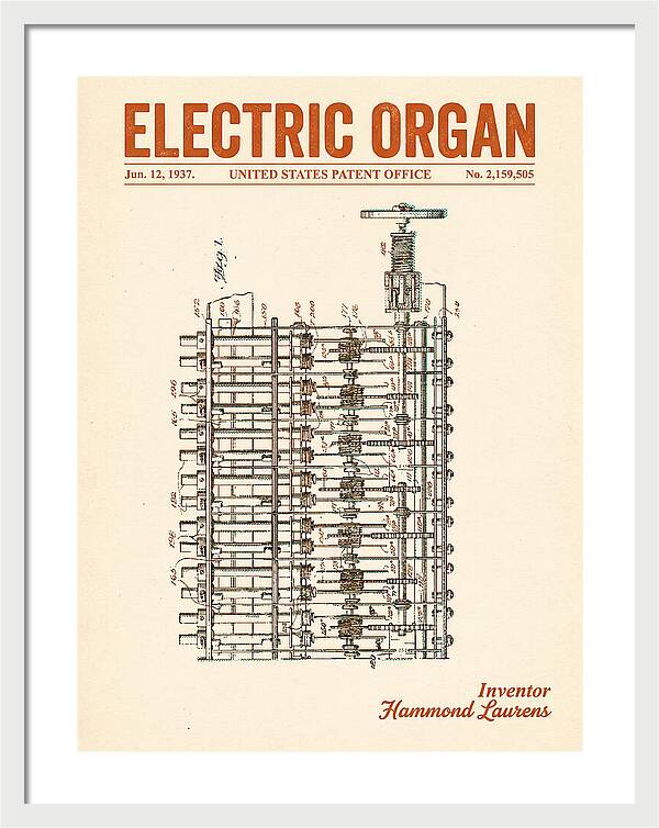 Electric Organ Hammond Retro Patent Us2159505a