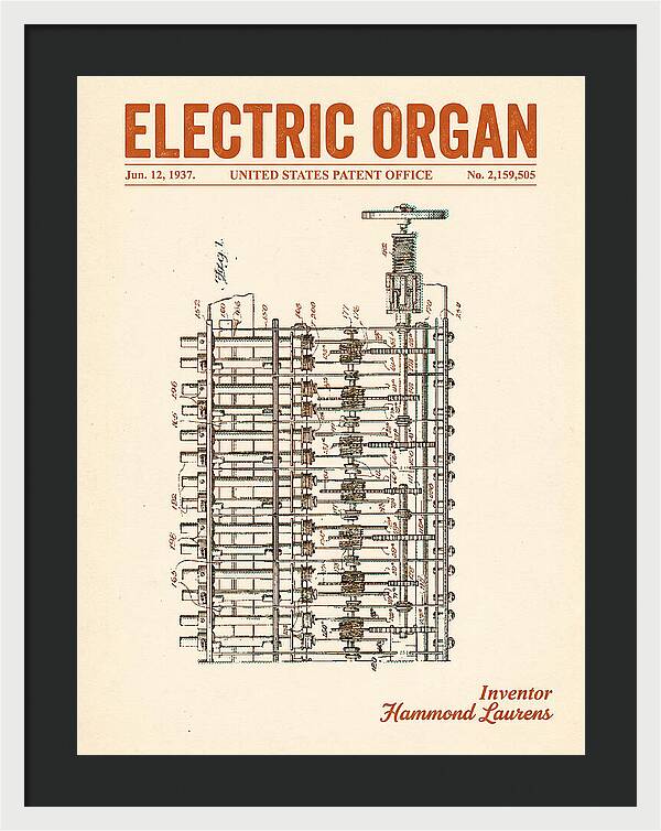 Electric Organ Hammond Retro Patent Us2159505a