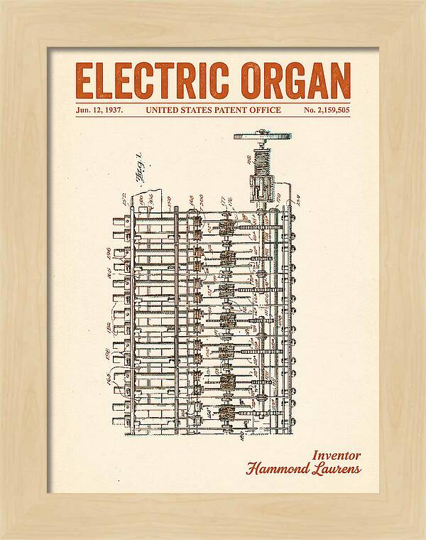 Electric Organ Hammond Retro Patent Us2159505a