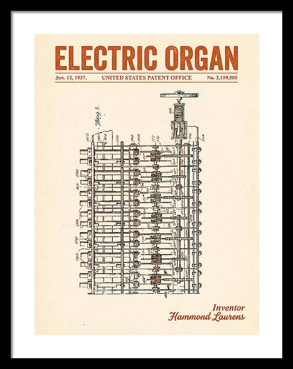 Electric Organ Hammond Retro Patent Us2159505a