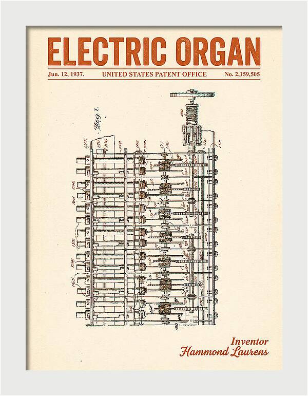 Electric Organ Hammond Retro Patent Us2159505a