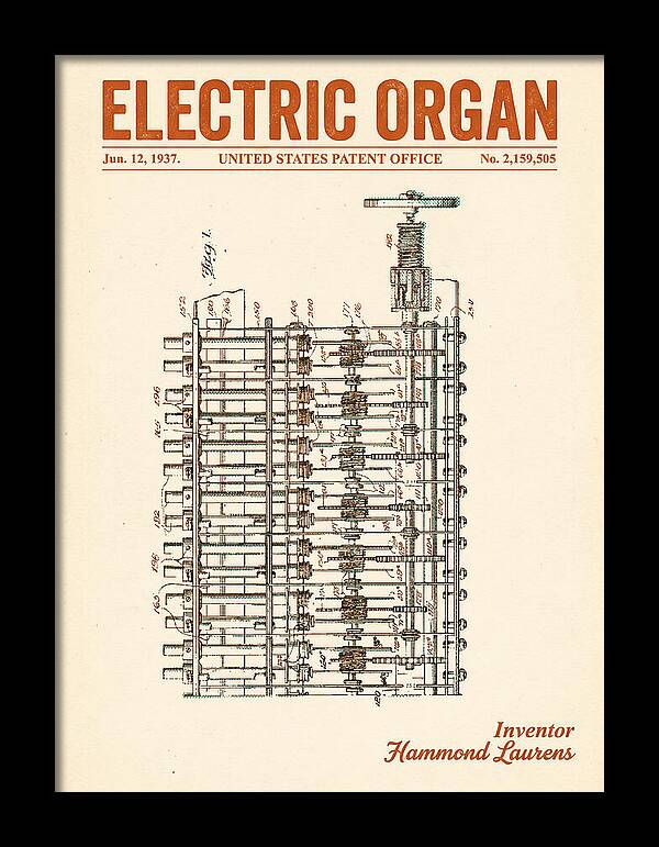 Electric Organ Hammond Retro Patent Us2159505a