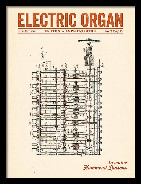 Electric Organ Hammond Retro Patent Us2159505a