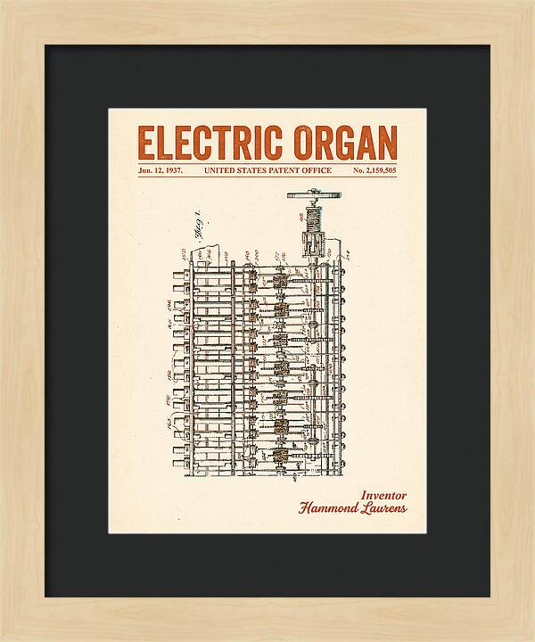Electric Organ Hammond Retro Patent Us2159505a