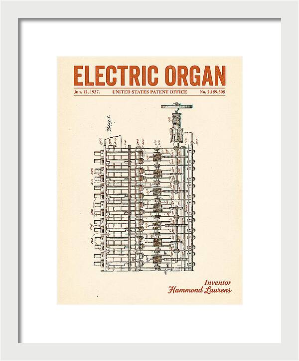 Electric Organ Hammond Retro Patent Us2159505a