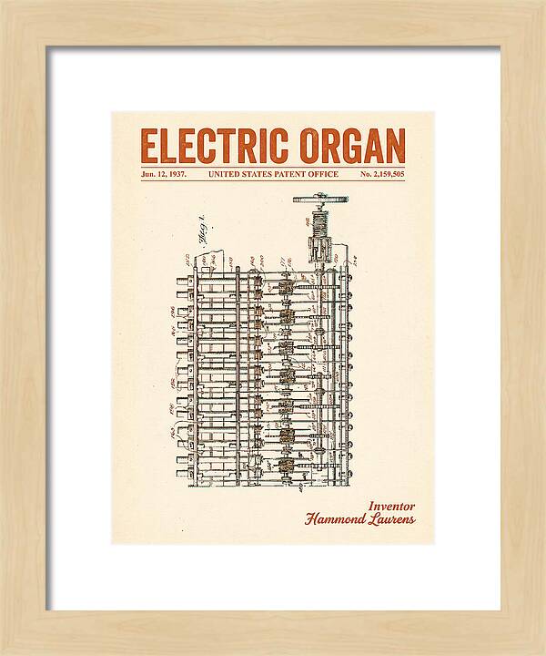 Electric Organ Hammond Retro Patent Us2159505a