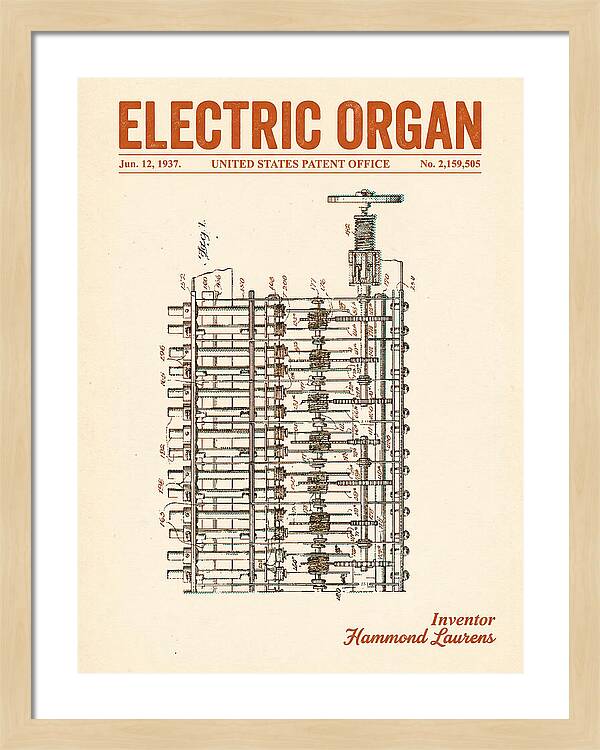 Electric Organ Hammond Retro Patent Us2159505a