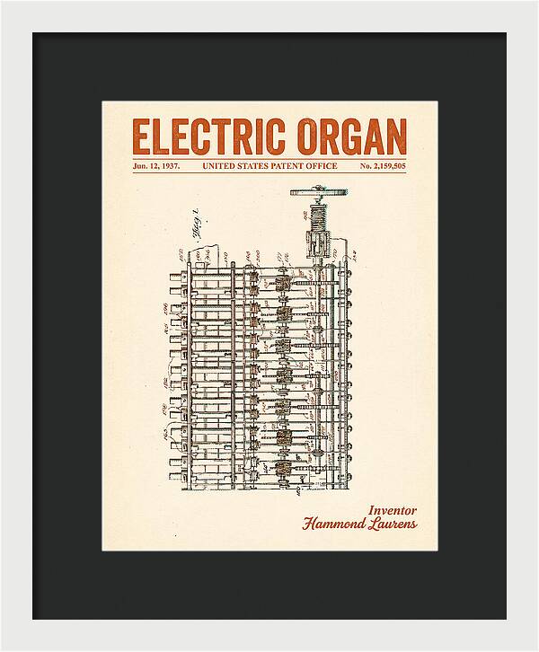 Electric Organ Hammond Retro Patent Us2159505a