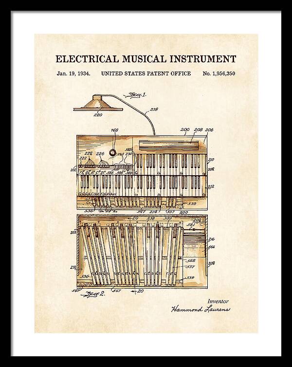 Electric Organ Hammond Watercolor Patent Us1956350a