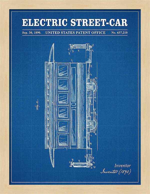 Electric Street Car Blueprint Patent Us437210