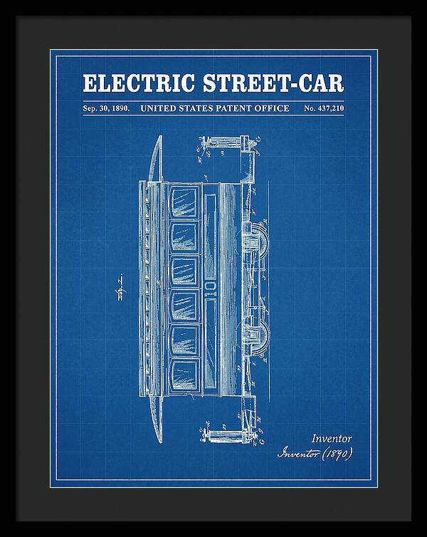 Electric Street Car Blueprint Patent Us437210