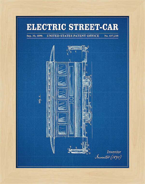 Electric Street Car Blueprint Patent Us437210