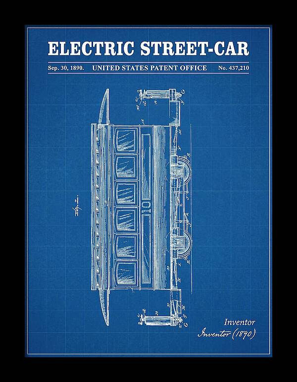 Electric Street Car Blueprint Patent Us437210