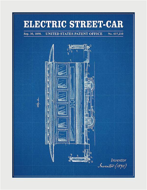 Electric Street Car Blueprint Patent Us437210